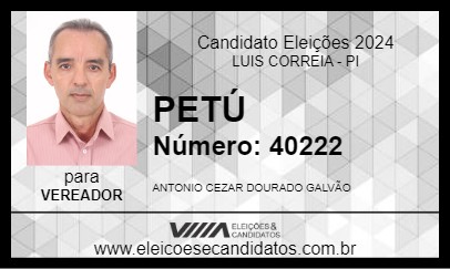 Candidato PETÚ 2024 - LUIS CORREIA - Eleições