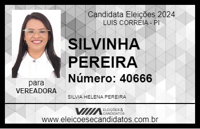 Candidato SILVINHA PEREIRA 2024 - LUIS CORREIA - Eleições