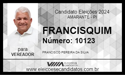 Candidato FRANCISQUIM 2024 - AMARANTE - Eleições