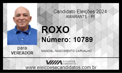 Candidato ROXO 2024 - AMARANTE - Eleições