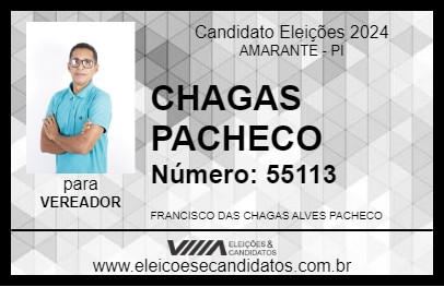 Candidato CHAGAS PACHECO 2024 - AMARANTE - Eleições