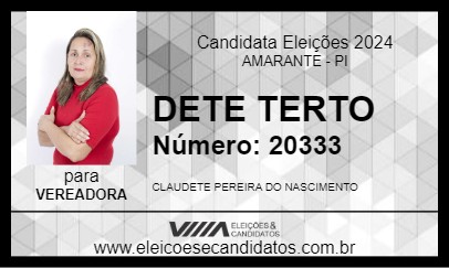 Candidato DETE TERTO 2024 - AMARANTE - Eleições