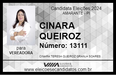 Candidato CINARA QUEIROZ 2024 - AMARANTE - Eleições