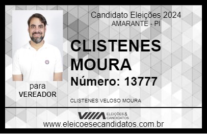 Candidato CLISTENES MOURA 2024 - AMARANTE - Eleições