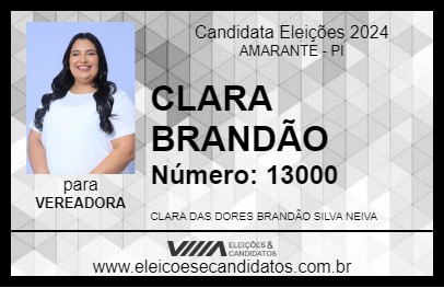 Candidato CLARA BRANDÃO 2024 - AMARANTE - Eleições