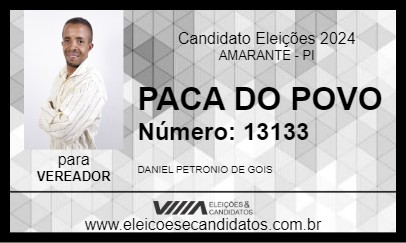 Candidato PACA DO POVO 2024 - AMARANTE - Eleições