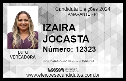 Candidato IZAIRA JOCASTA 2024 - AMARANTE - Eleições