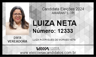 Candidato LUIZA NETA 2024 - AMARANTE - Eleições