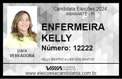 Candidato ENFERMEIRA KELLY 2024 - AMARANTE - Eleições