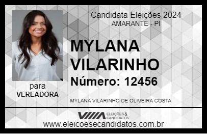 Candidato MYLANA VILARINHO 2024 - AMARANTE - Eleições