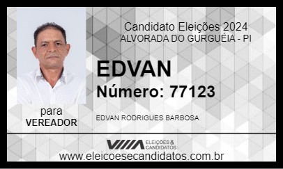 Candidato EDVAN 2024 - ALVORADA DO GURGUÉIA - Eleições