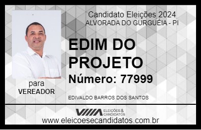 Candidato EDIM DO PROJETO 2024 - ALVORADA DO GURGUÉIA - Eleições