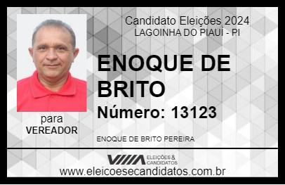 Candidato ENOQUE DE BRITO 2024 - LAGOINHA DO PIAUÍ - Eleições