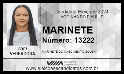 Candidato MARINETE 2024 - LAGOINHA DO PIAUÍ - Eleições