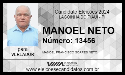 Candidato MANOEL NETO 2024 - LAGOINHA DO PIAUÍ - Eleições