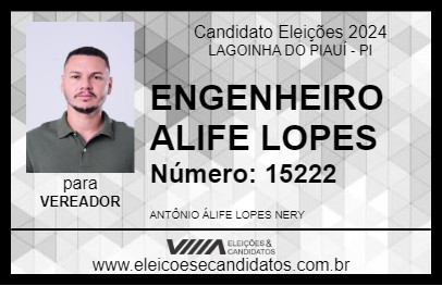 Candidato ENGENHEIRO ALIFE LOPES 2024 - LAGOINHA DO PIAUÍ - Eleições