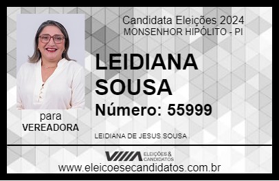 Candidato LEIDIANA SOUSA 2024 - MONSENHOR HIPÓLITO - Eleições