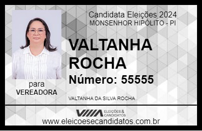 Candidato VALTANHA ROCHA 2024 - MONSENHOR HIPÓLITO - Eleições