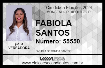 Candidato FABIOLA SANTOS 2024 - MONSENHOR HIPÓLITO - Eleições