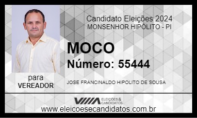 Candidato MOCO 2024 - MONSENHOR HIPÓLITO - Eleições