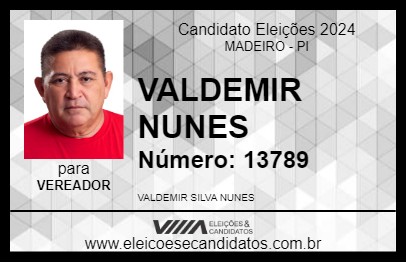 Candidato VALDEMIR NUNES 2024 - MADEIRO - Eleições