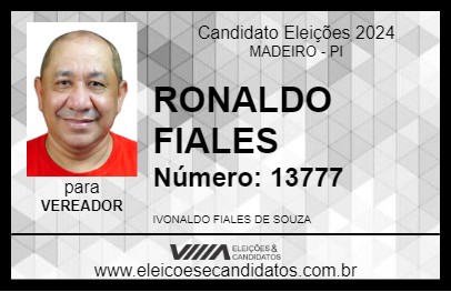 Candidato RONALDO FIALES 2024 - MADEIRO - Eleições