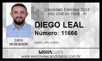 Candidato DIEGO LEAL 2024 - SÃO JOSÉ DO PEIXE - Eleições