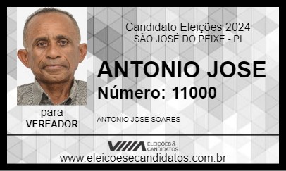 Candidato ANTONIO JOSE 2024 - SÃO JOSÉ DO PEIXE - Eleições