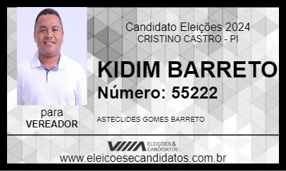 Candidato KIDIM BARRETO 2024 - CRISTINO CASTRO - Eleições