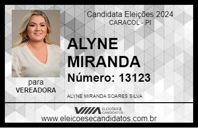 Candidato ALYNE MIRANDA 2024 - CARACOL - Eleições