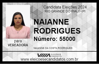 Candidato NAIANNE RODRIGUES 2024 - RIO GRANDE DO PIAUÍ - Eleições