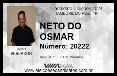 Candidato NETO DO OSMAR 2024 - TAMBORIL DO PIAUÍ - Eleições