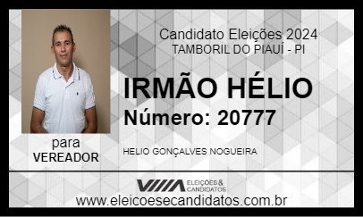 Candidato IRMÃO HÉLIO 2024 - TAMBORIL DO PIAUÍ - Eleições