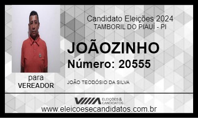 Candidato JOÃOZINHO 2024 - TAMBORIL DO PIAUÍ - Eleições