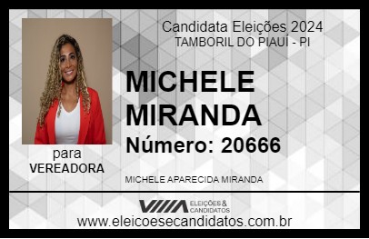 Candidato MICHELE MIRANDA 2024 - TAMBORIL DO PIAUÍ - Eleições