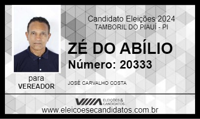 Candidato ZÉ DO ABÍLIO 2024 - TAMBORIL DO PIAUÍ - Eleições