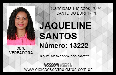 Candidato JAQUELINE SANTOS 2024 - CANTO DO BURITI - Eleições