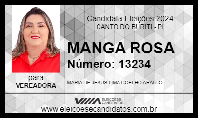 Candidato MANGA ROSA 2024 - CANTO DO BURITI - Eleições