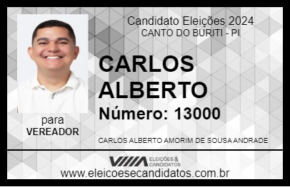 Candidato CARLOS ALBERTO 2024 - CANTO DO BURITI - Eleições