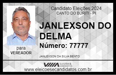 Candidato JANLEXSON DO DELMA 2024 - CANTO DO BURITI - Eleições