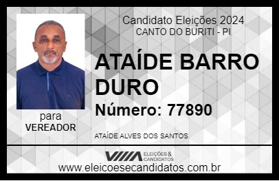 Candidato ATAÍDE BARRO DURO 2024 - CANTO DO BURITI - Eleições