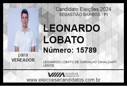 Candidato LEONARDO LOBATO 2024 - SEBASTIÃO BARROS - Eleições