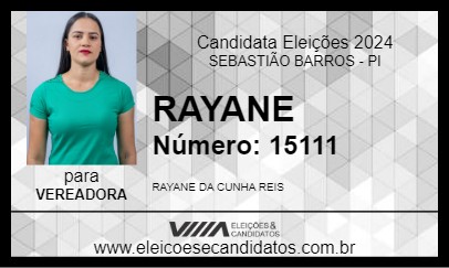 Candidato RAYANE 2024 - SEBASTIÃO BARROS - Eleições