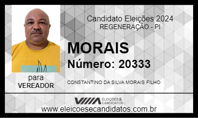 Candidato MORAIS 2024 - REGENERAÇÃO - Eleições