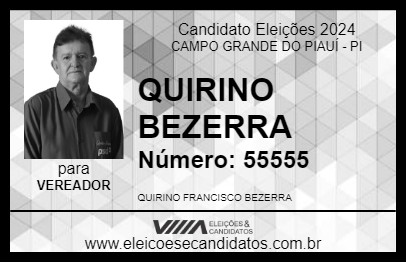 Candidato QUIRINO BEZERRA 2024 - CAMPO GRANDE DO PIAUÍ - Eleições