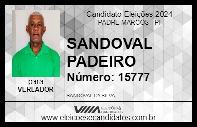 Candidato SANDOVAL PADEIRO 2024 - PADRE MARCOS - Eleições