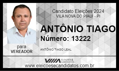 Candidato ANTÔNIO TIAGO 2024 - VILA NOVA DO PIAUÍ - Eleições