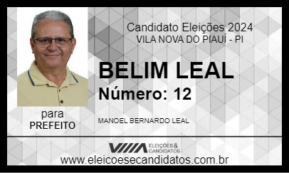 Candidato BELIM LEAL 2024 - VILA NOVA DO PIAUÍ - Eleições