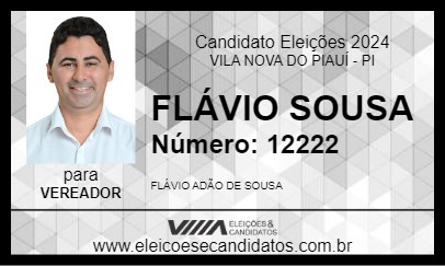 Candidato FLÁVIO SOUSA 2024 - VILA NOVA DO PIAUÍ - Eleições