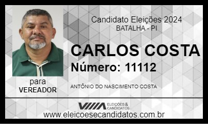 Candidato CARLOS COSTA 2024 - BATALHA - Eleições